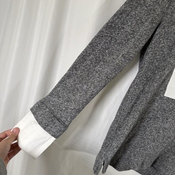 J. Crew Sweater Women's Small White Grey 1/4 Button Long Sleeve - Picture 4 of 11